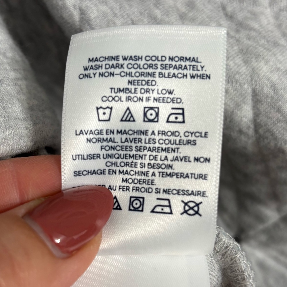 Lands' End Light Gray Quilted Sweatshirt Large Cozy Oversized - Picture 6 of 6